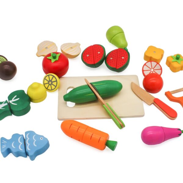 مجموعة تقطيع الخضار الخشبية