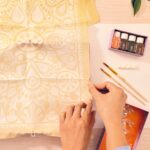 ⁦تلوين على شال حرير⁩   الصورة ⁦4⁩