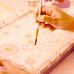 ⁦تلوين على شال حرير⁩   الصورة ⁦6⁩